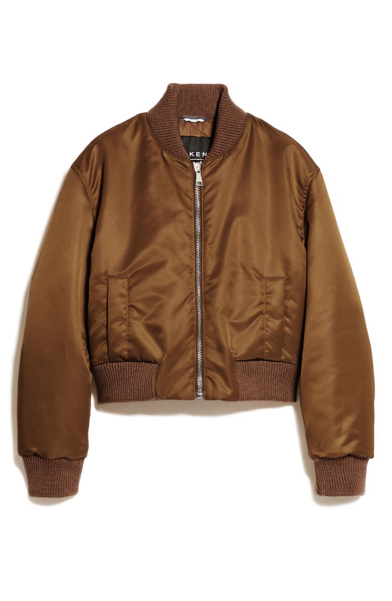 Weekend Max Mara Cloruro Bomber Jacket, Alternate, color, Tobacco