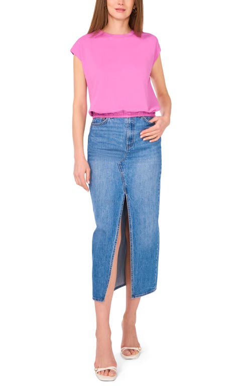 Shop Vince Camuto Cotton Blend Bubble Top In Violet Blush