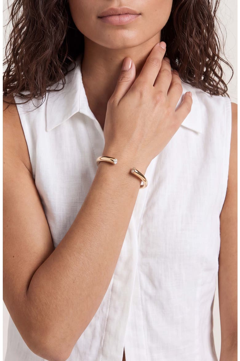18k Gold Plated Open Cuff Bracelet, Alternate, color, GOLD