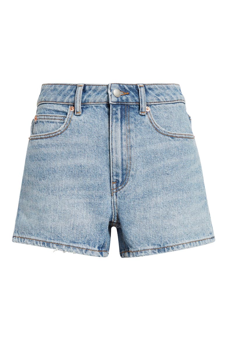Shorty High Waist Denim Shorts, Alternate, color, VINTAGE FADED INDIGO