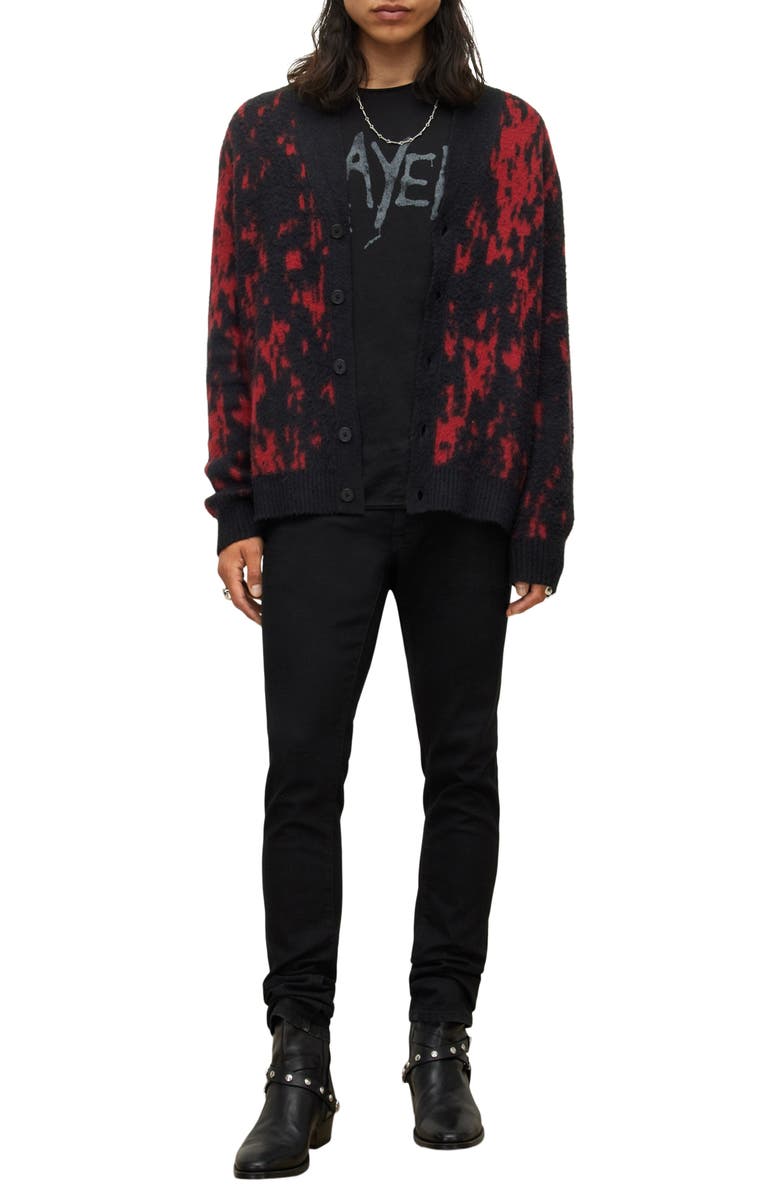 John Varvatos Thorton Paint Bucket Spill Cardigan, Alternate, color, 