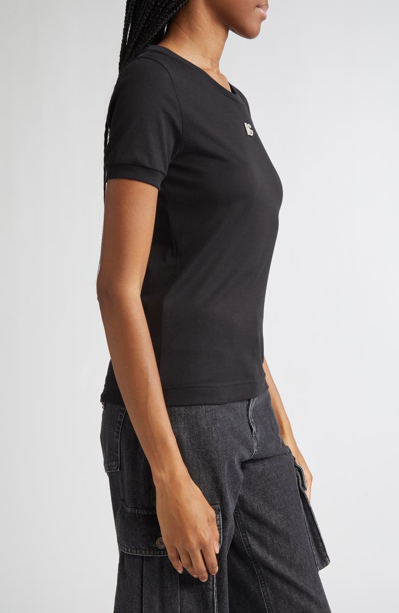 Dolce&Gabbana Crystal DG Logo Graphic Tee, Alternate, color, N0000 Black