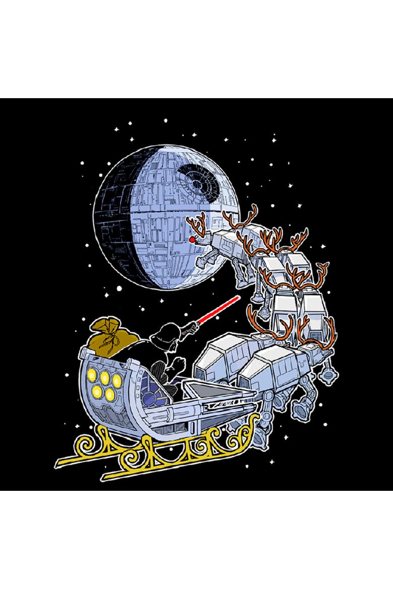 Men's Star Wars Christmas Darth Vader Santa's Sleigh  Graphic T-Shirt, Alternate, color, Black
