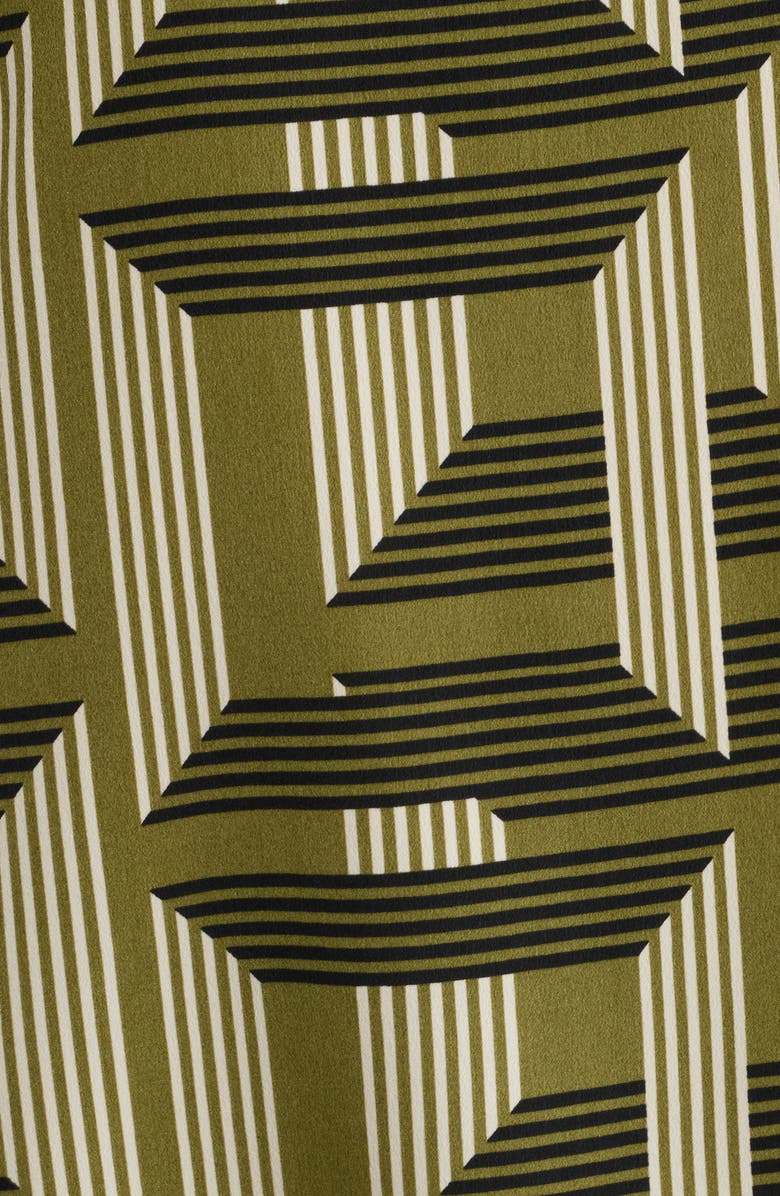 Anne Klein Geo Print Short Sleeve Top, Alternate, color, Bay Leaf Multi