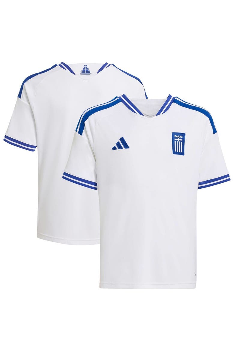 Youth adidas White Greece National Team FIFA x World Cup 2026 Replica Jersey, Main, color, White