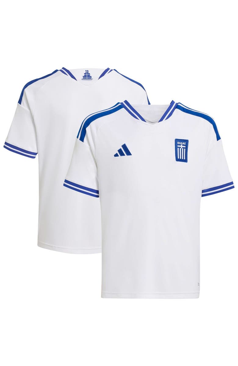 adidas Youth adidas White Greece National Team FIFA x World Cup 2026 Replica Jersey, Main, color, White