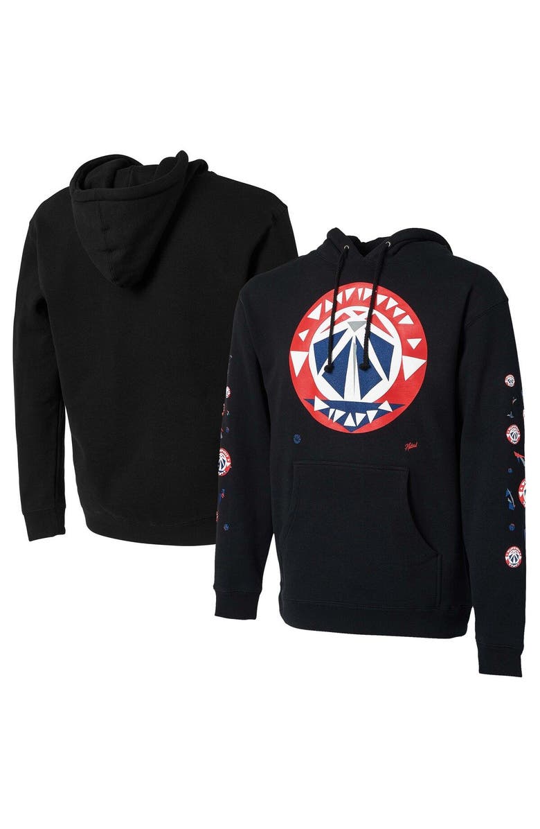NBA X Naturel Men's NBA x Naturel Black Washington Wizards No Caller ID Pullover Hoodie, Main, color, Black