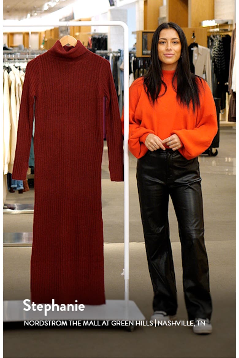 Long Sleeve Ribbed Sweater Dress video