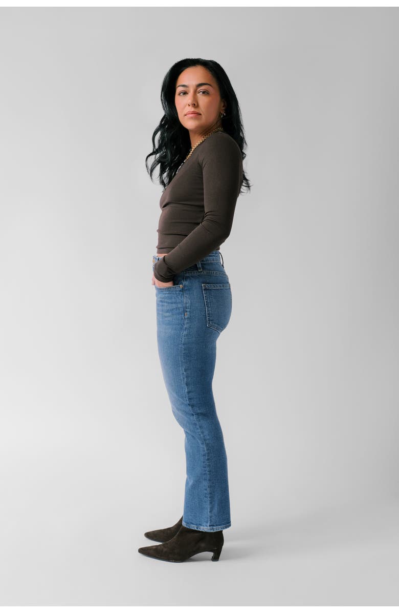 Nelle Atelier The Gabi Petite Ankle Straight Leg Jean, Alternate, color, Royal