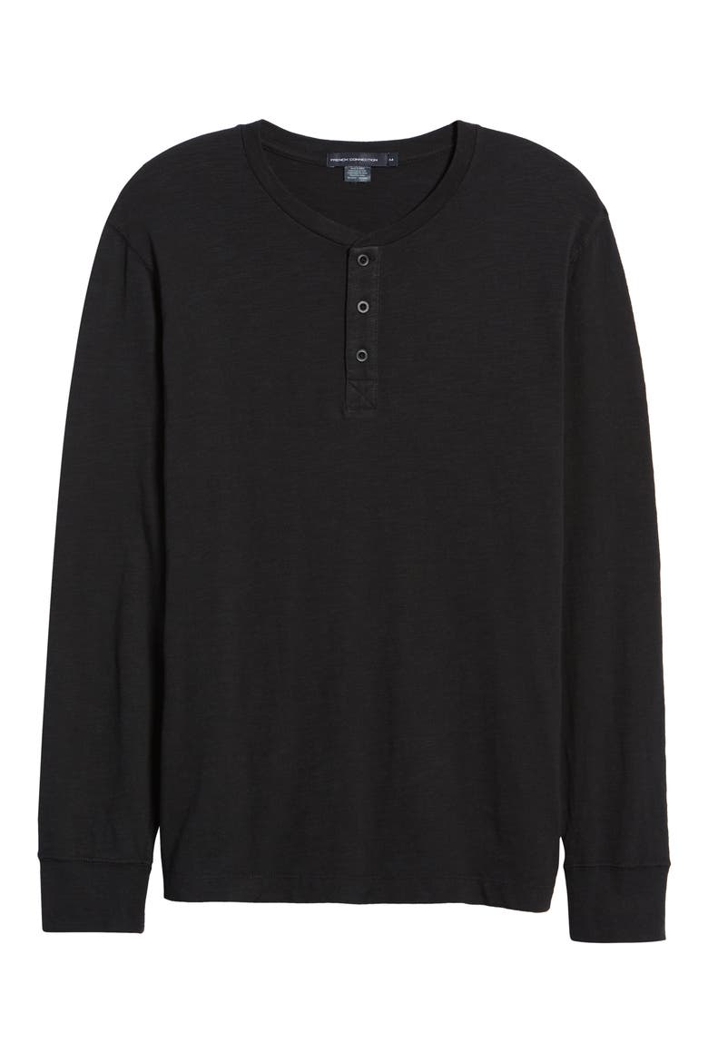 Long Sleeve Slub Henley, Alternate, color, BLACK