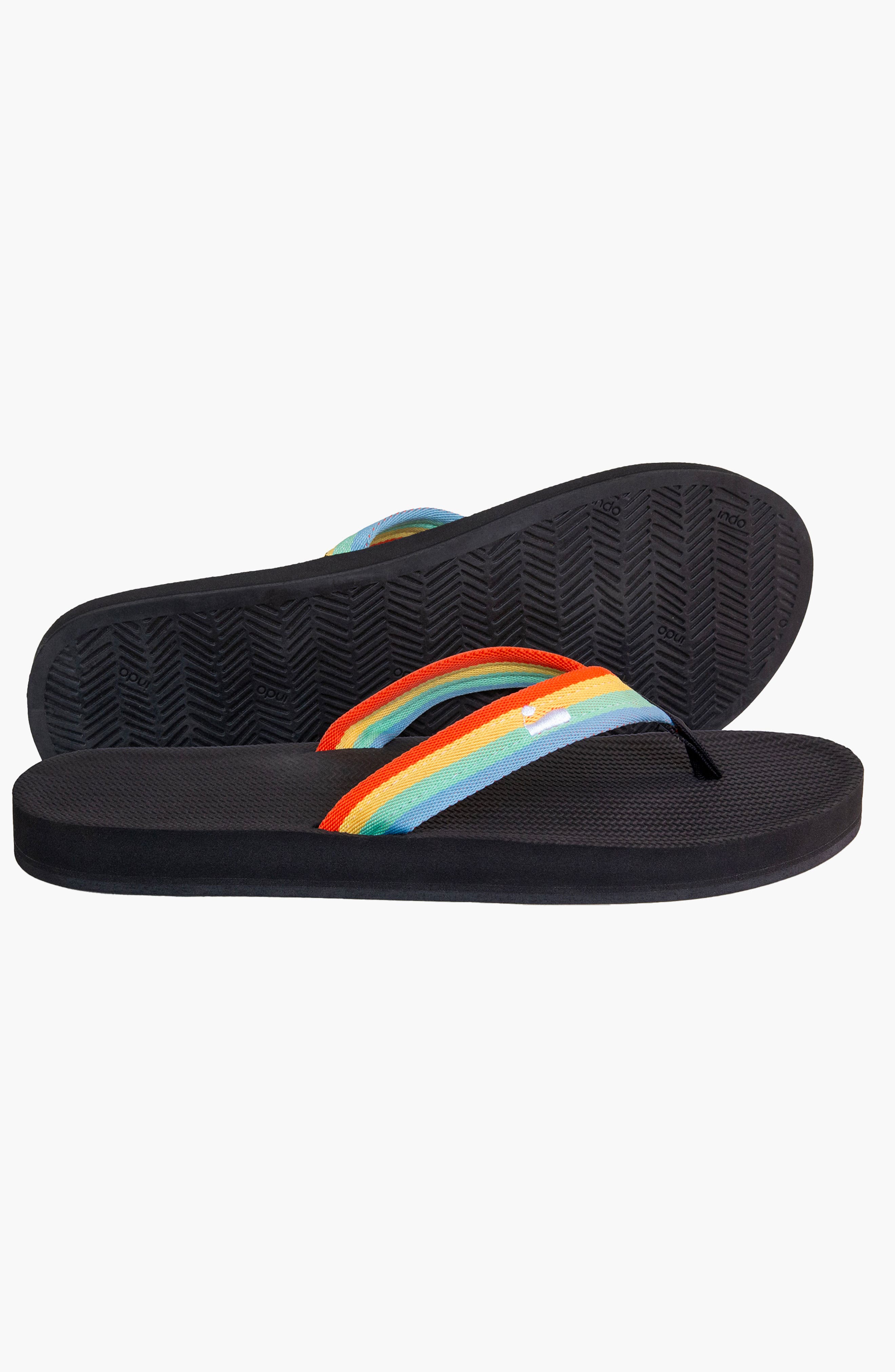 Indosole Responsibly-Made Tire Sole Easy Living Flip Flops, Alternate, color, Rainbow