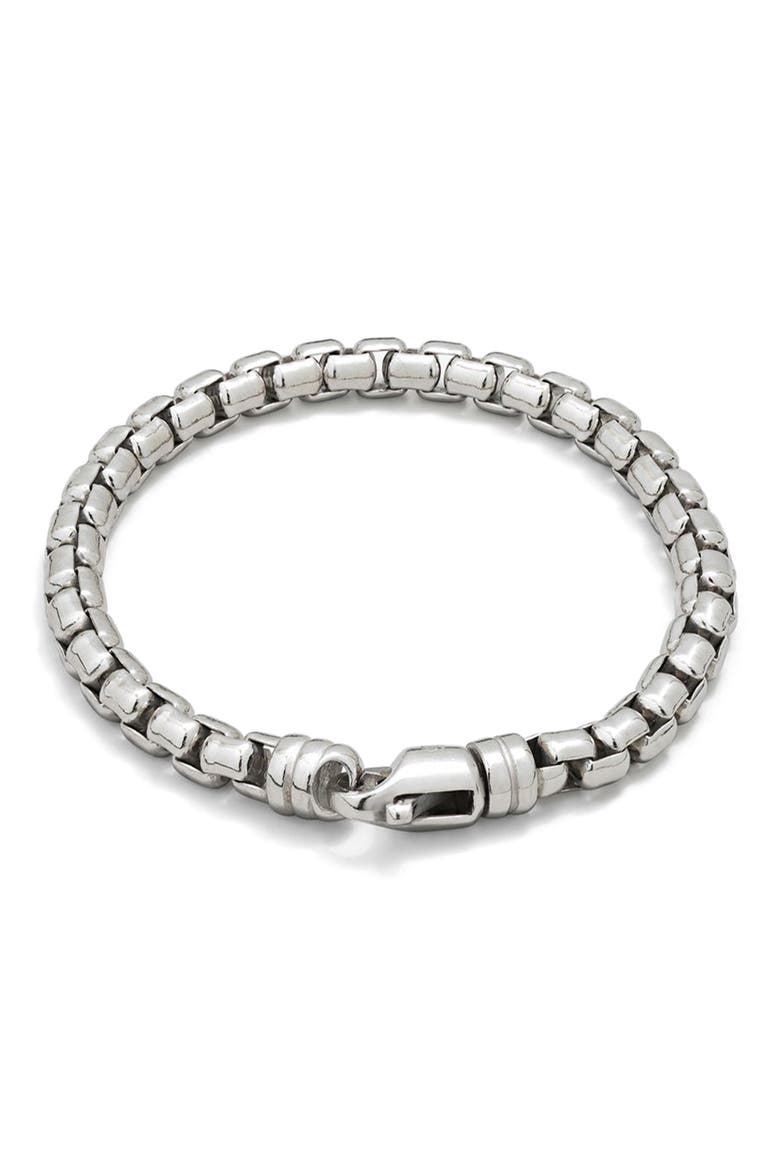 Men's Silver Round Box Chain Bracelet, Alternate, color, SILVER