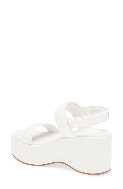 Chocolat Blu Kande Slingback Platform Wedge Sandal In White Leather