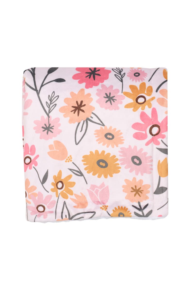 Little Garden Soft Luxurious Floral Warm Fleece Baby Blanket, Alternate, color, Pink