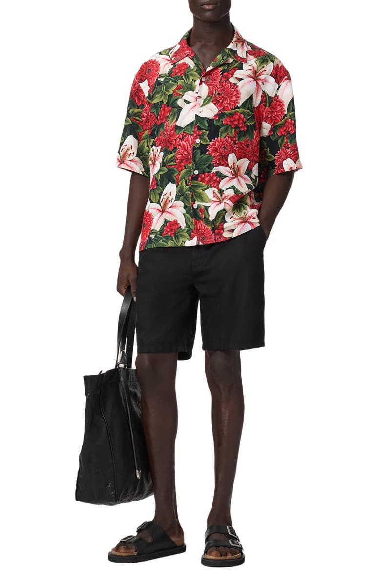 AllSaints Hokkaido Floral Camp Shirt, Alternate, color,