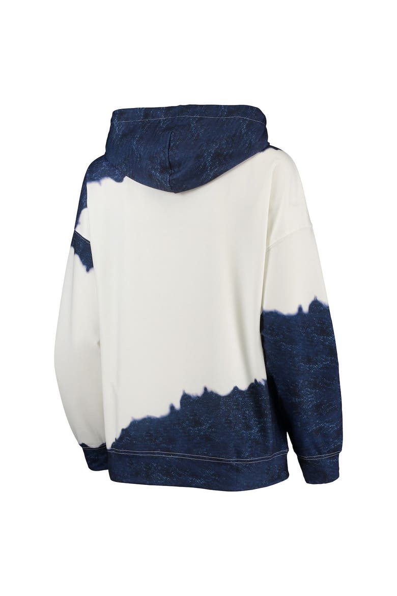 Women's Gameday Couture White/Navy West Virginia Mountaineers For the Fun Double Dip-Dyed Pullover Hoodie, Alternate, color, White
