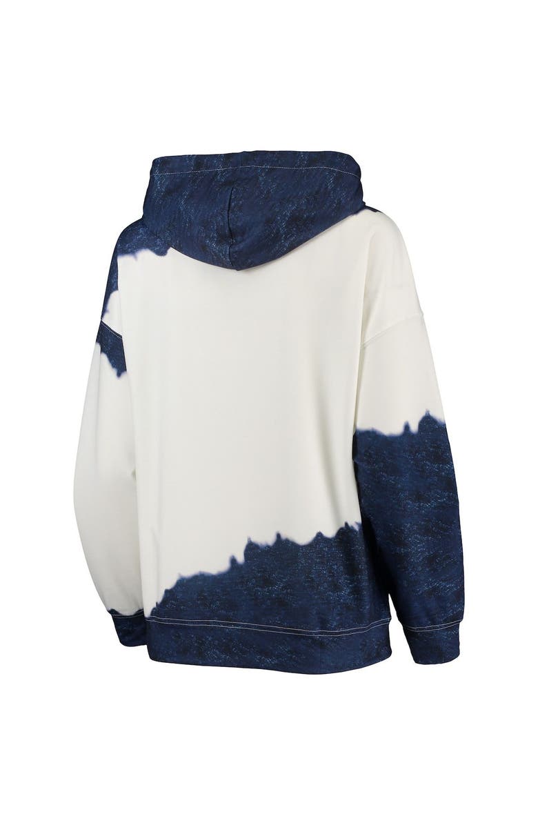 GAMEDAY COUTURE Women's Gameday Couture White/Navy West Virginia Mountaineers For the Fun Double Dip-Dyed Pullover Hoodie, Alternate, color, White