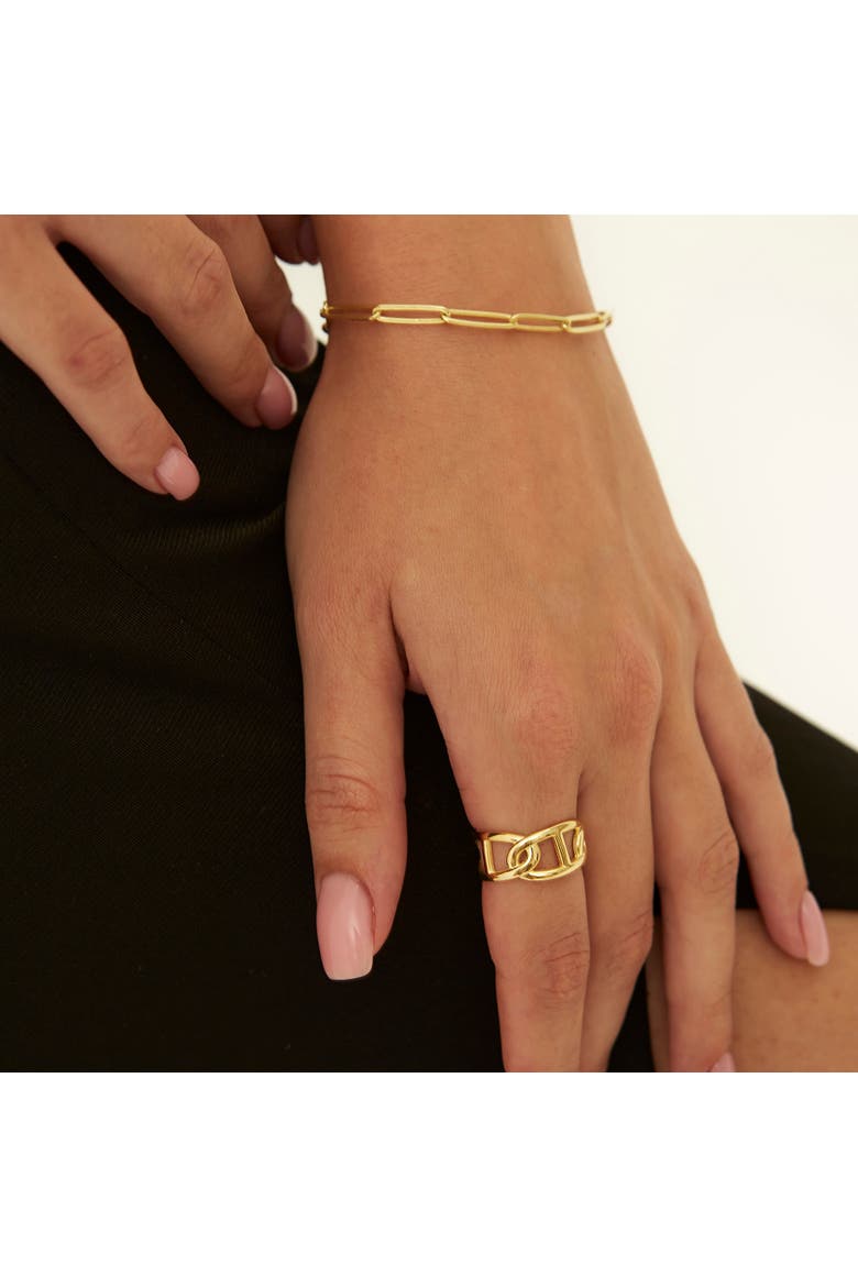 Large Chain Ring Sterling Silver, Alternate, color, Gold