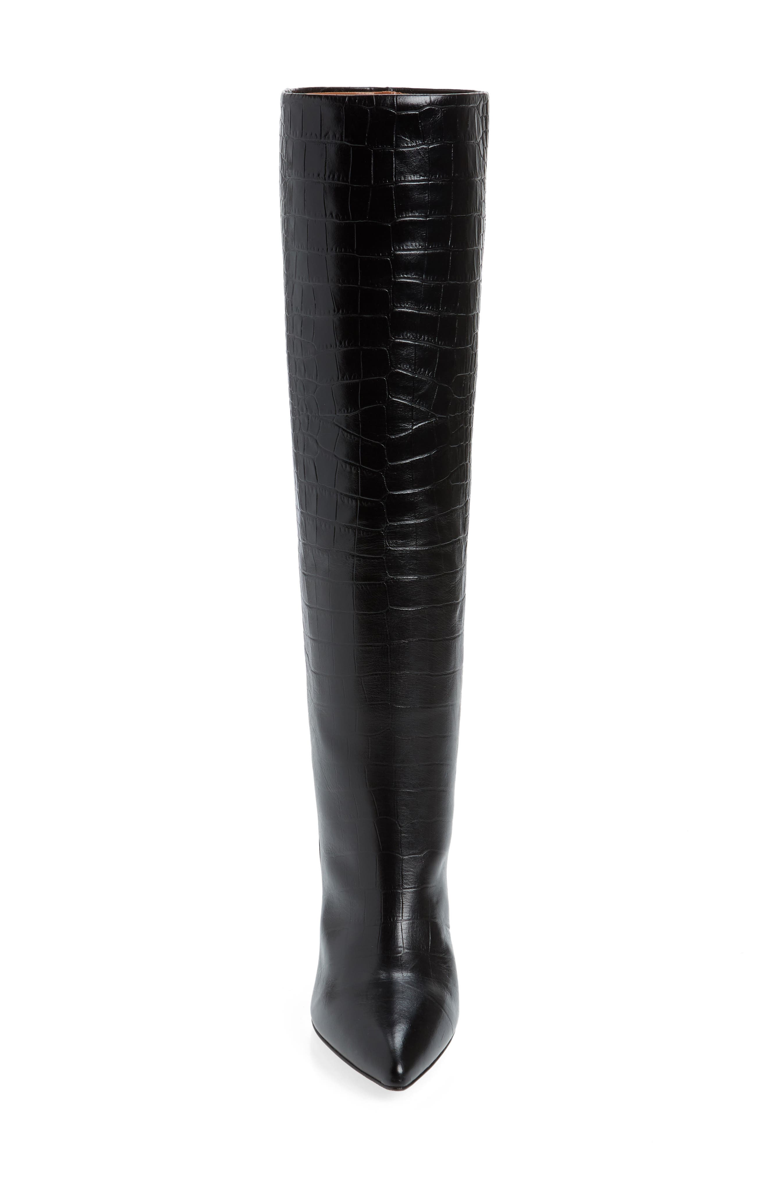 Paris Texas Croc Embossed Over the Knee Boot, Alternate, color, 