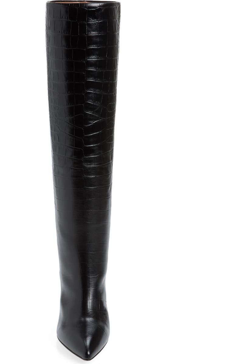 Paris Texas Croc Embossed Over the Knee Boot, Alternate, color,