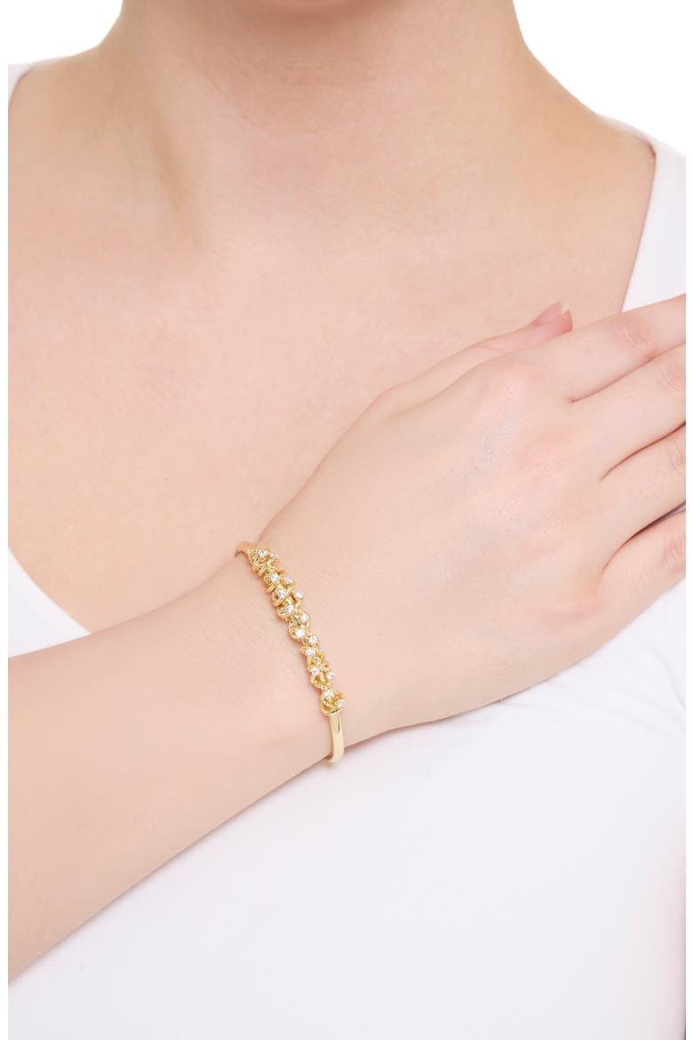 Cubic Zirconia Wrap Cuff, Alternate, color, GOLD