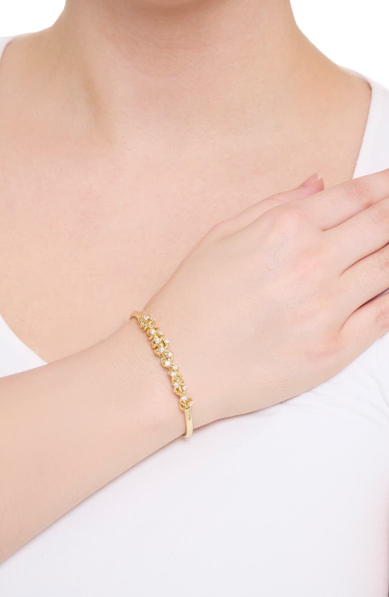 ATHRA LUXE Cubic Zirconia Wrap Cuff, Alternate, color, Gold