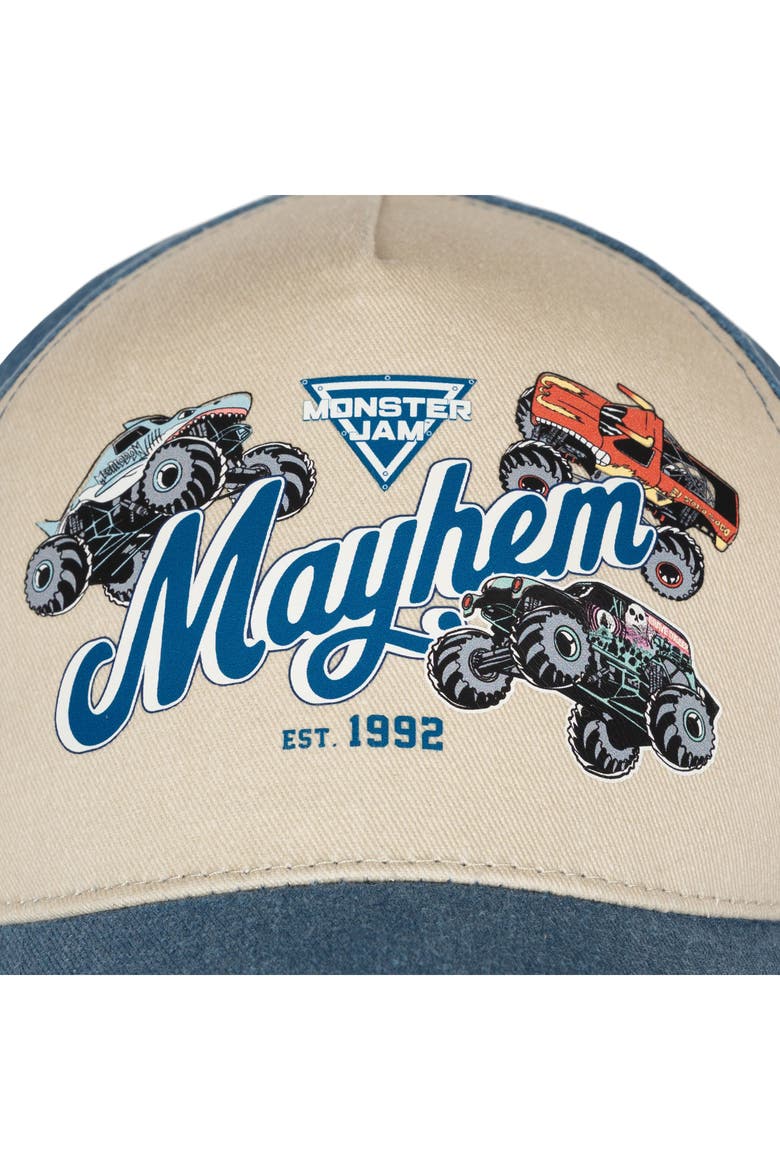 Adjustable Strapback Baseball Cap, Alternate, color, Monster Jam Blue Cream
