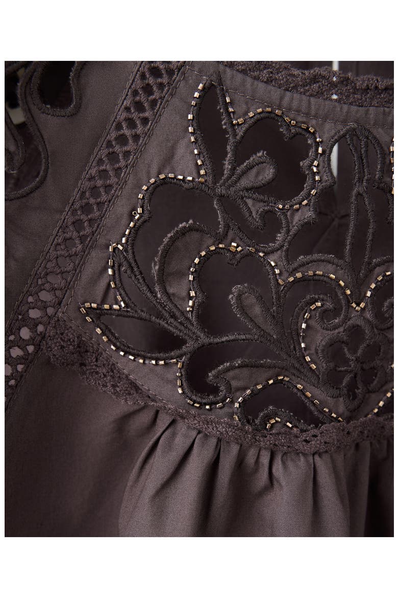 Cotton Openwork Sleeveless Top, Alternate, color, BROWN