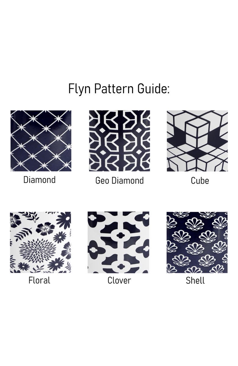 Elama Flyn 6 Piece 16 Ounce Assorted Design Stoneware Mug Set, Alternate, color, Blue