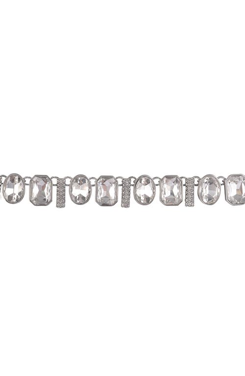 Laundry By Shelli Segal Oval & Square Crystal Necklace In Metallic