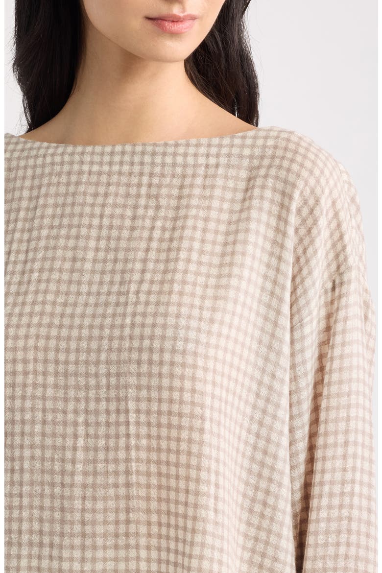 Boxy Bateau Neck Wool & Organic Cotton Top, Alternate, color, PALE STRIPE
