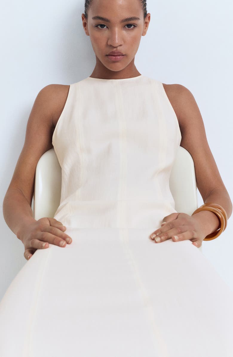 MANGO Pepa Sleeveless Dress, Alternate, color, Ecru