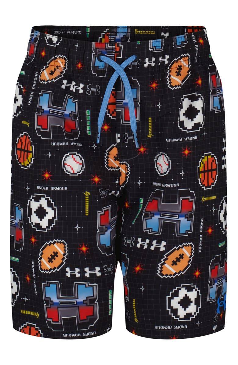 Under Armour Kids' Gamer Mode Volley Swim Trunks, Main, color, Black