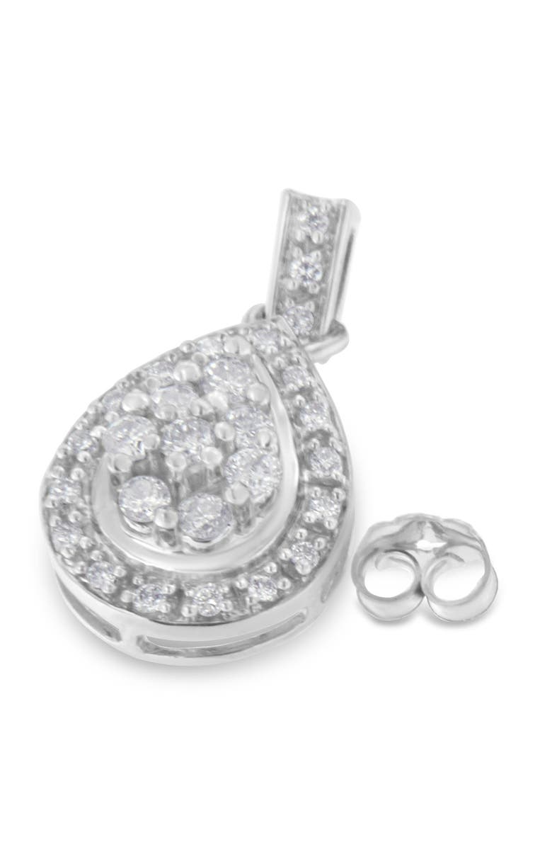 Haus of Brilliance 10k White Gold Round Diamond Earrings, Alternate, color, White