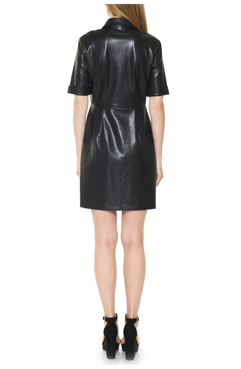 Alexia Admor Janine Faux Leather Short Sleeve Dress, Alternate, color, 