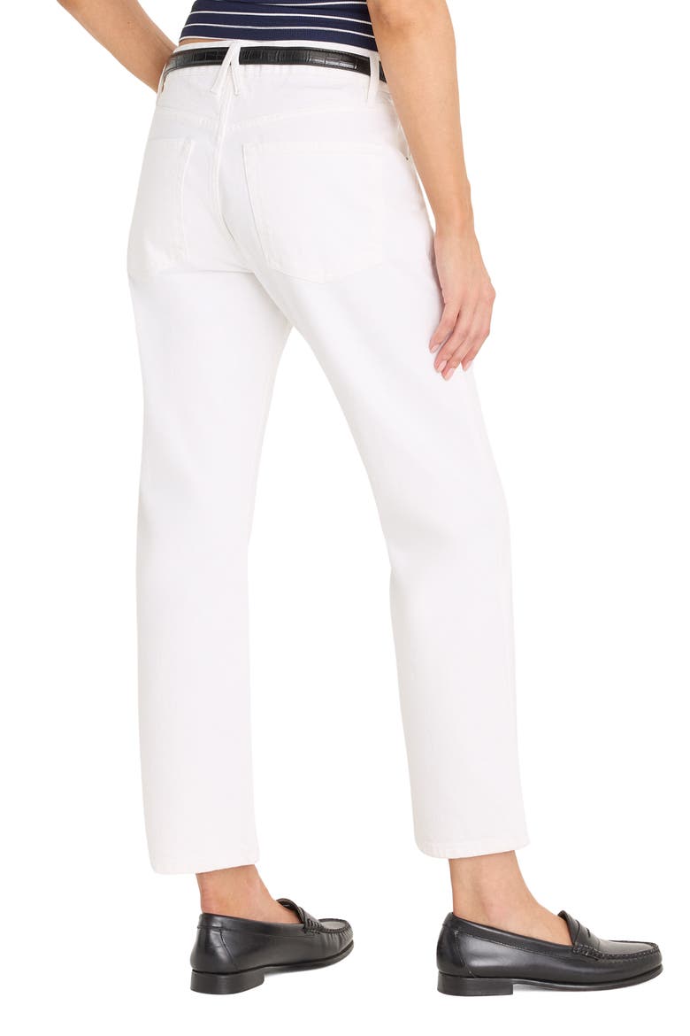 Mid Rise Ankle Straight Leg Jeans, Alternate, color, WHITE001
