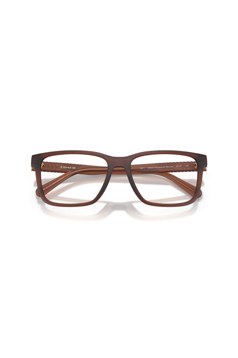 57mm Rectangle optical glasses, Alternate, color, Brown