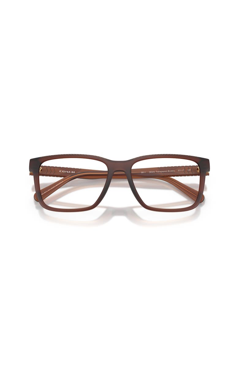 COACH 54mm Rectangle optical glasses, Alternate, color, Brown