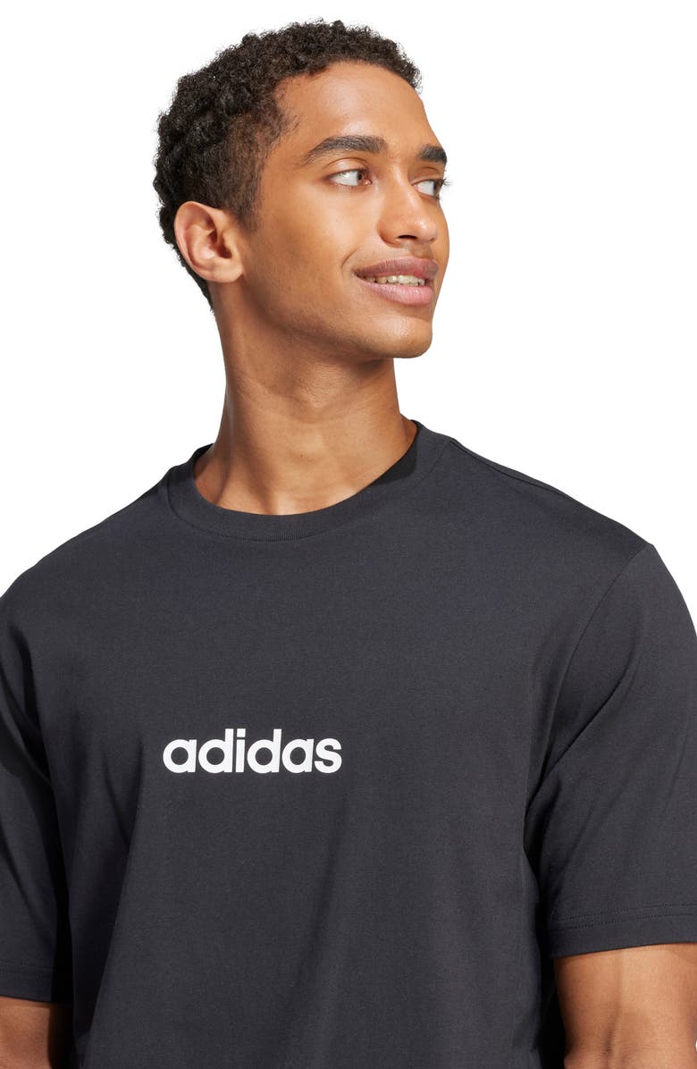 adidas Essentials Linear Jersey Graphic T-Shirt, Alternate, color, Black/ White