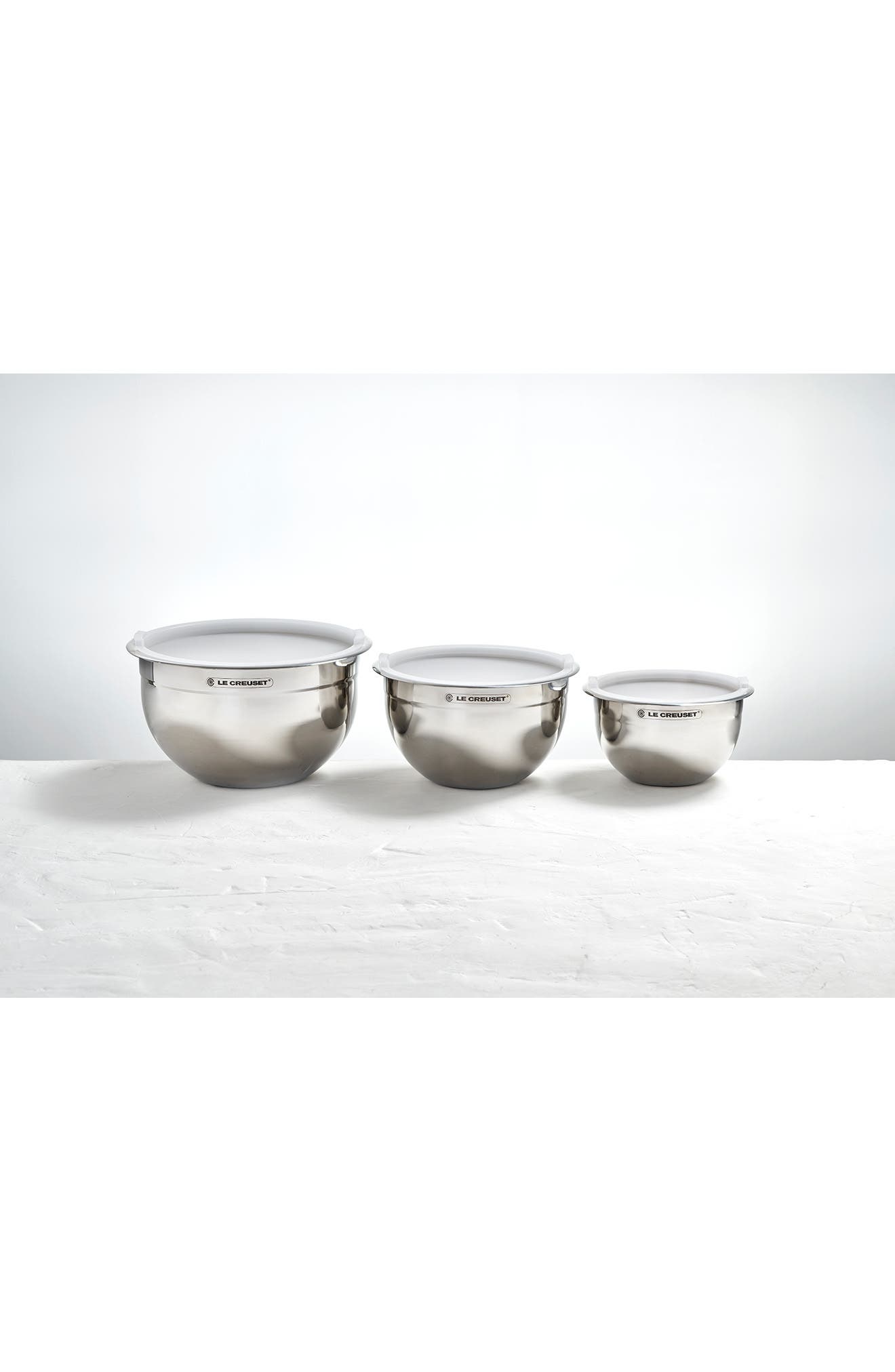 Set of 3 Stainless Steel Nested Mixing Bowls - Thumbnail 2