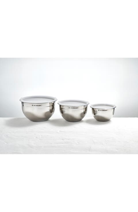 Set of 3 Stainless Steel Nested Mixing Bowls