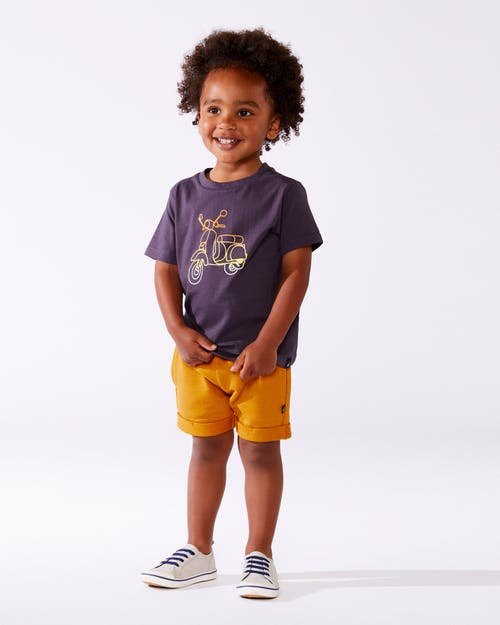 DEUX PAR DEUX DEUX PAR DEUX BOY'S ORGANIC COTTON TEE DARK GRAY AND MULTICOLORED VESPA