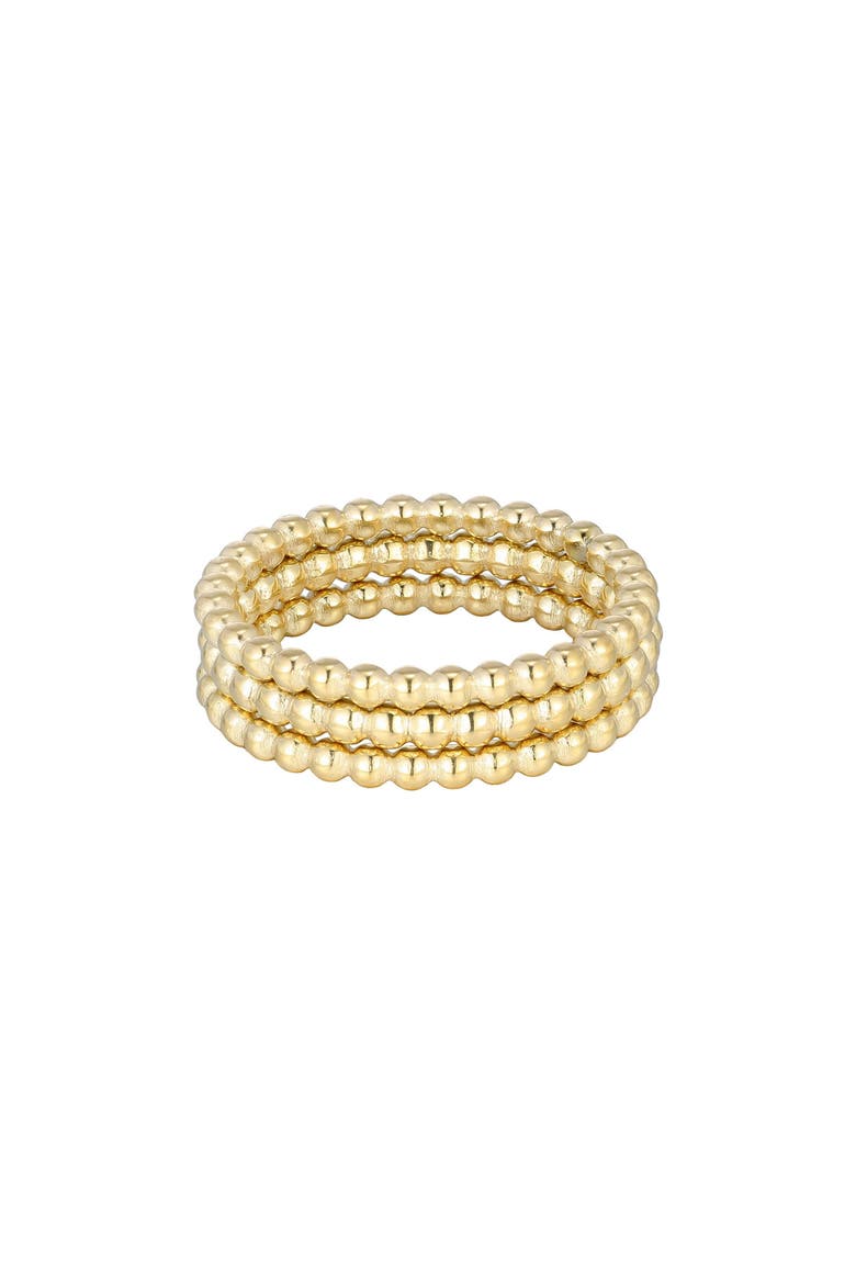 Set of 3 Beaded Stacking Rings, Main, color, GOLD