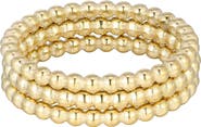 Adornia Set of 3 Beaded Stacking Rings