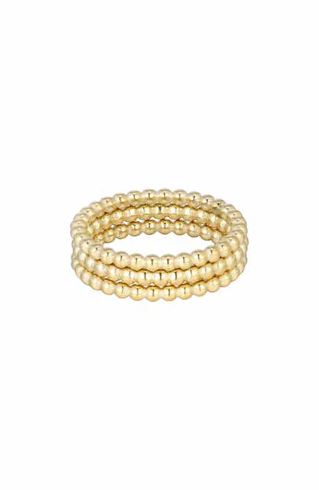 Adornia Set of 3 Beaded Stacking Rings