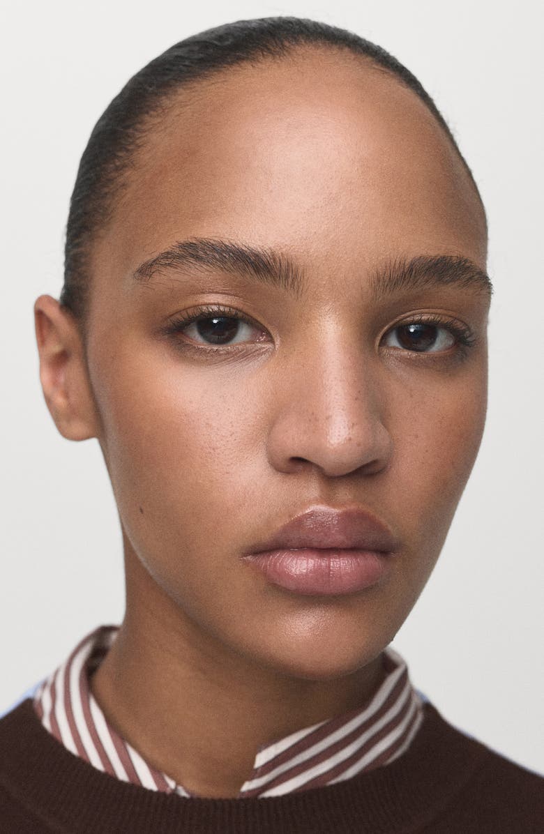 MANGO Combined Design Sweater, Alternate, color, Brown