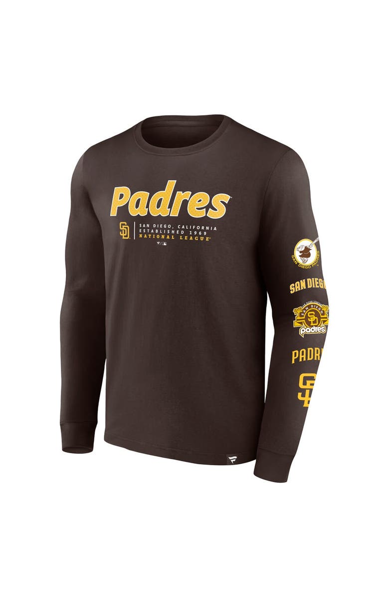 FANATICS Men's Fanatics Branded Brown San Diego Padres Strike the Goal Long Sleeve T-Shirt, Alternate, color, 