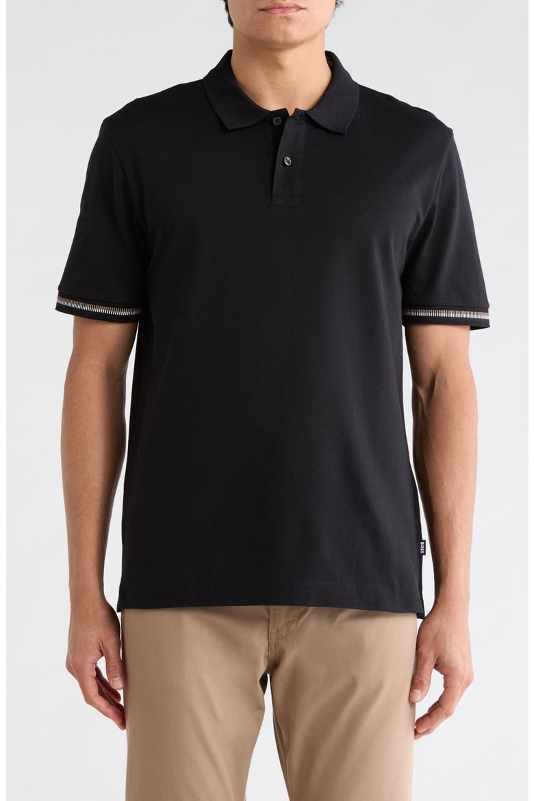 Parlay Knit Polo, Main, color, BLACK