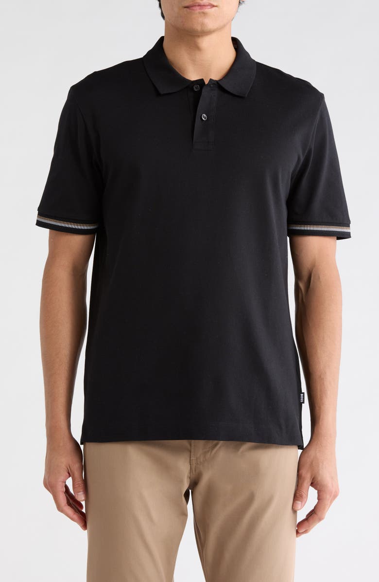 BOSS Parlay Knit Polo, Main, color, Black