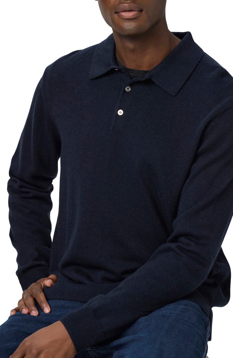 PAIGE Finsbury Merino Wool Blend Polo Sweater, Alternate, color, Deep Anchor